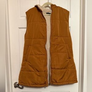 Women's Long Fleece Lined Hooded Puffer Vest